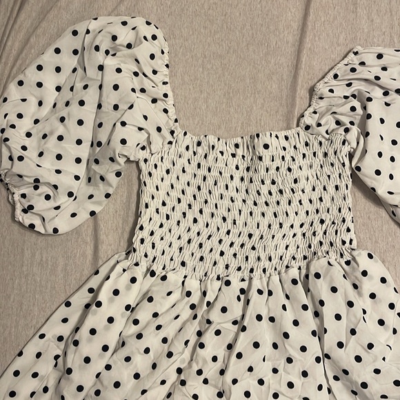 Super cute black and white polkadot romper size large. - Picture 2 of 6